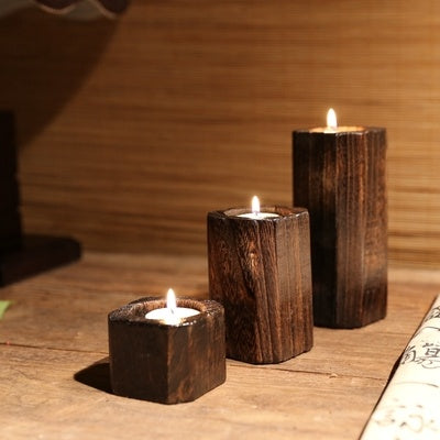 Wood Candle Holder