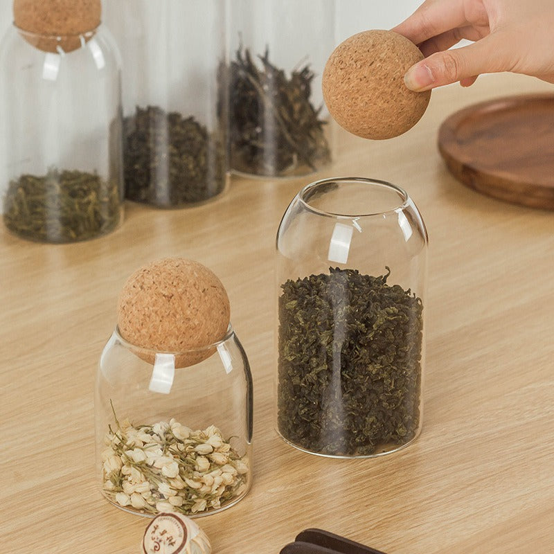 Glass Jar with Wood Lid Ball