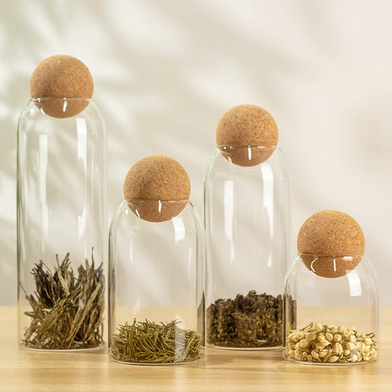 Glass Jar with Wood Lid Ball