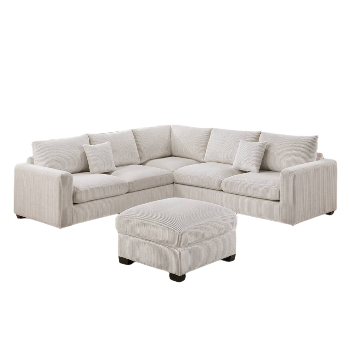 Corduroy Cloud Sofa with Ottoman Sectional Sofa