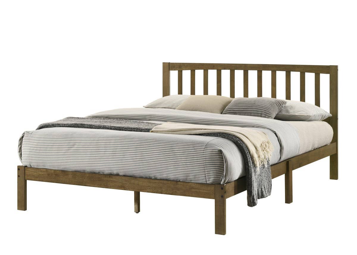 Odessa Platform Bed - Queen, Antique Walnut