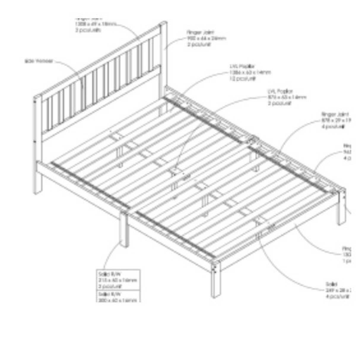 Odessa Platform Bed - Queen, Antique Walnut