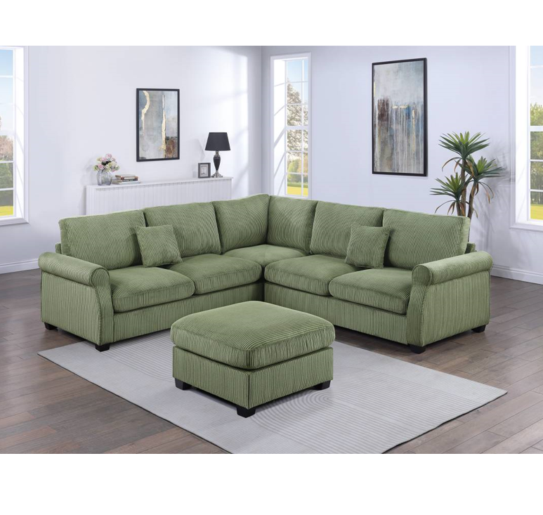 Corduroy Cloud Sofa with Ottoman Sectional Sofa