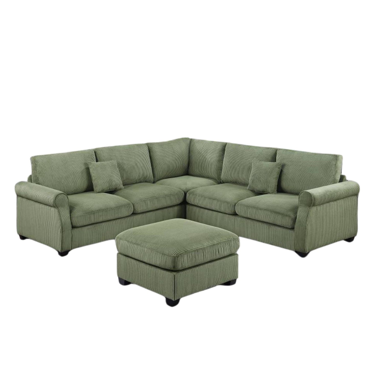 Corduroy Cloud Sofa with Ottoman Sectional Sofa