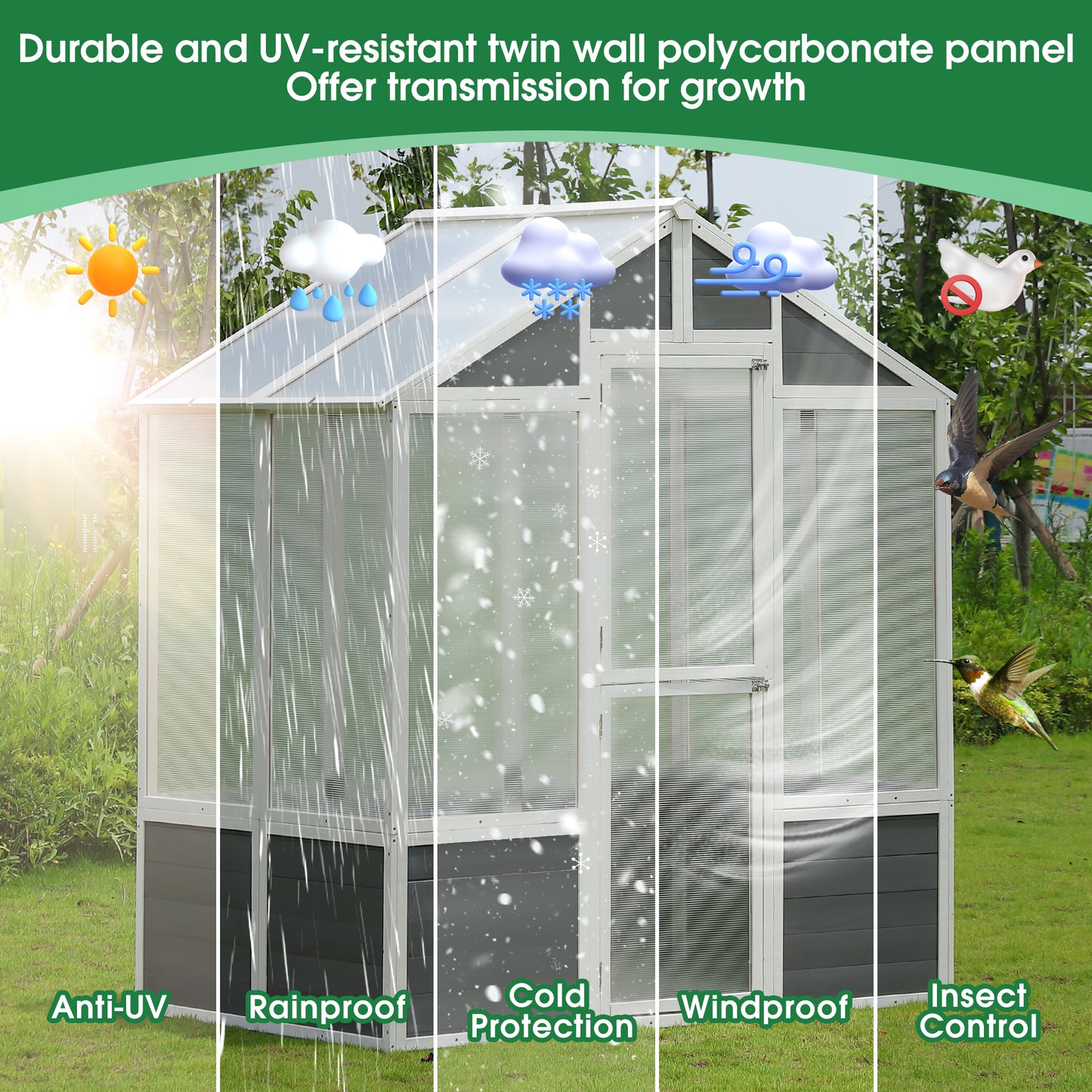 Greenhouse, Walk-in Outdoor Plant Gardening