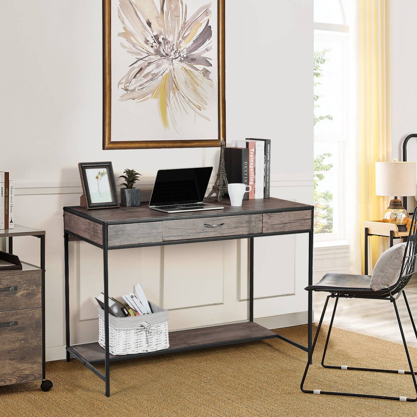 Desk with Drawer and Storage