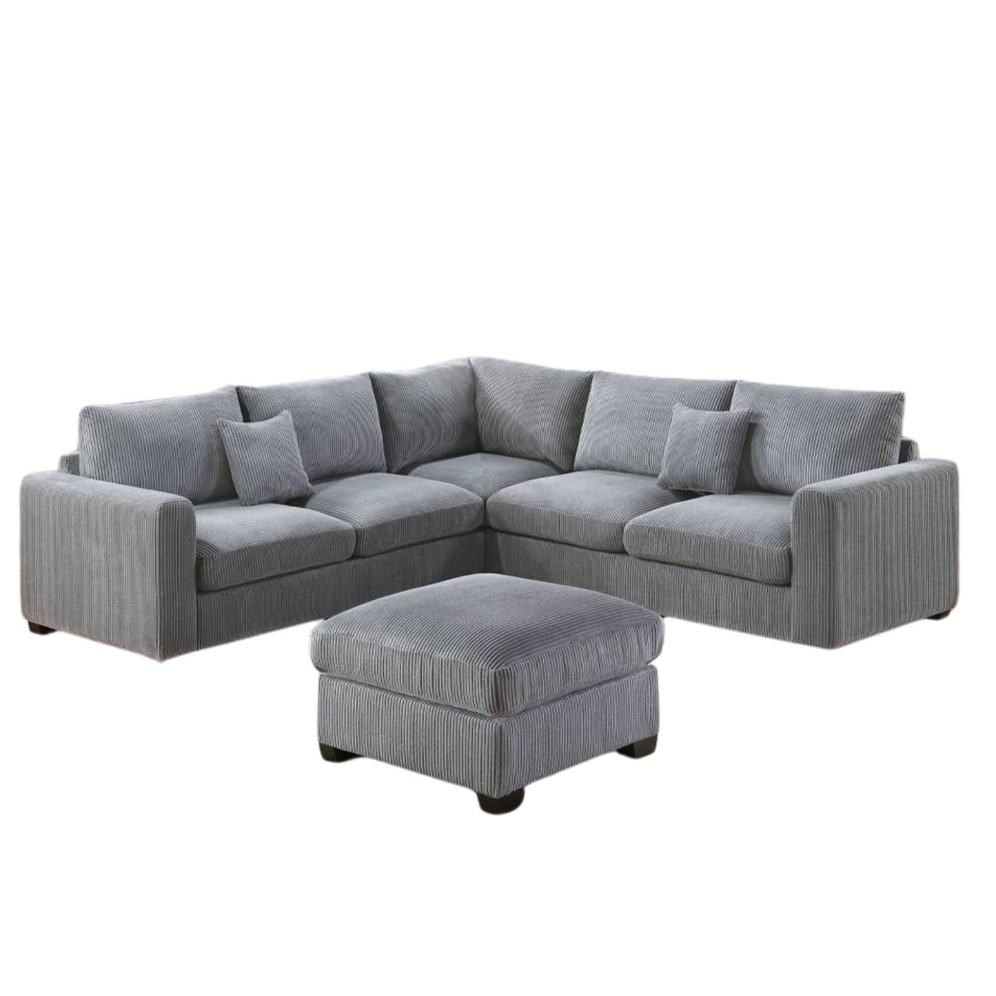 Corduroy Cloud Sofa with Ottoman Sectional Sofa