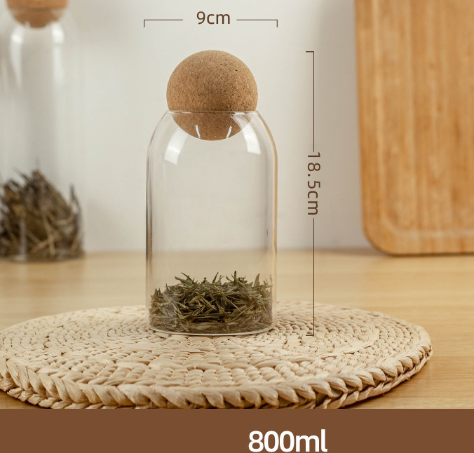 Glass Jar with Wood Lid Ball