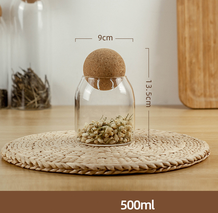 Glass Jar with Wood Lid Ball