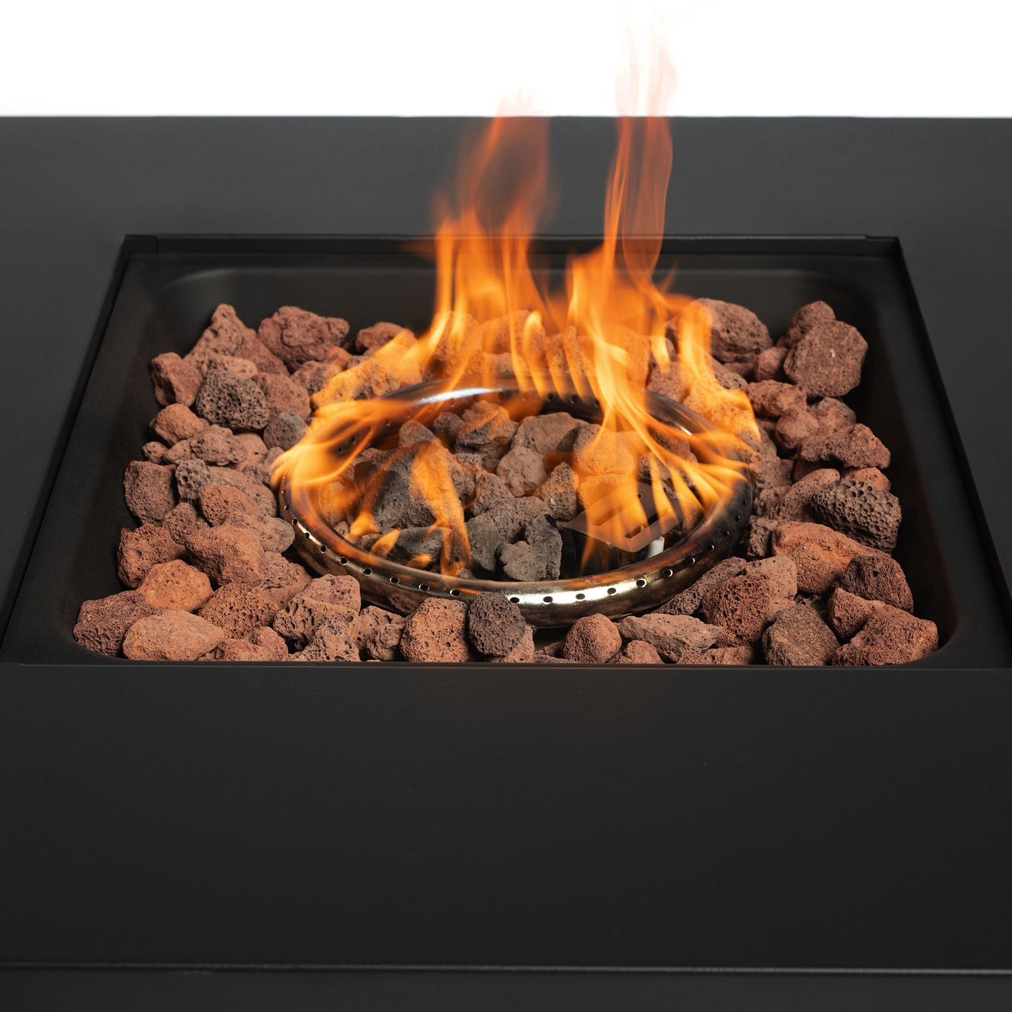 40000BTU Square Propane Fire Pit Table Steel Tabletop