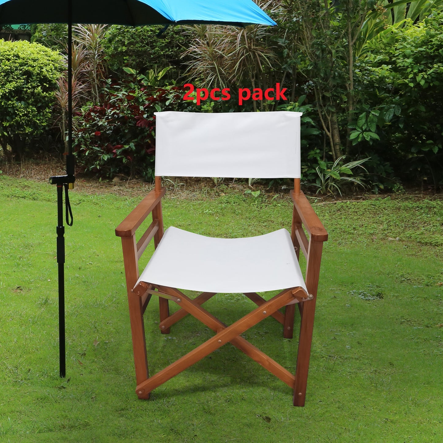 Folding Wooden Chair 2pcs/set populus + Canvas