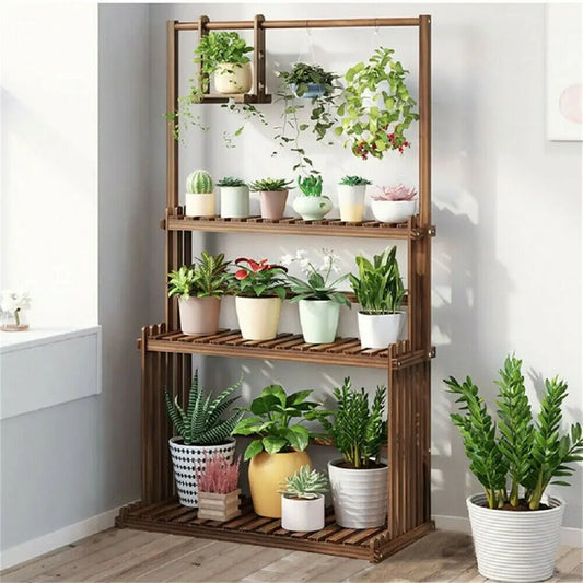 3-Tier Hanging Wood Plant Stand