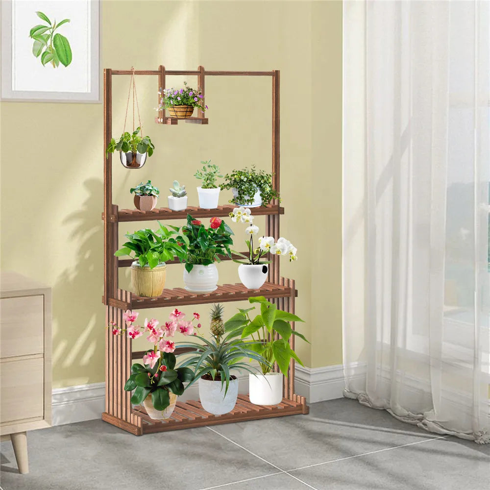 3-Tier Hanging Wood Plant Stand