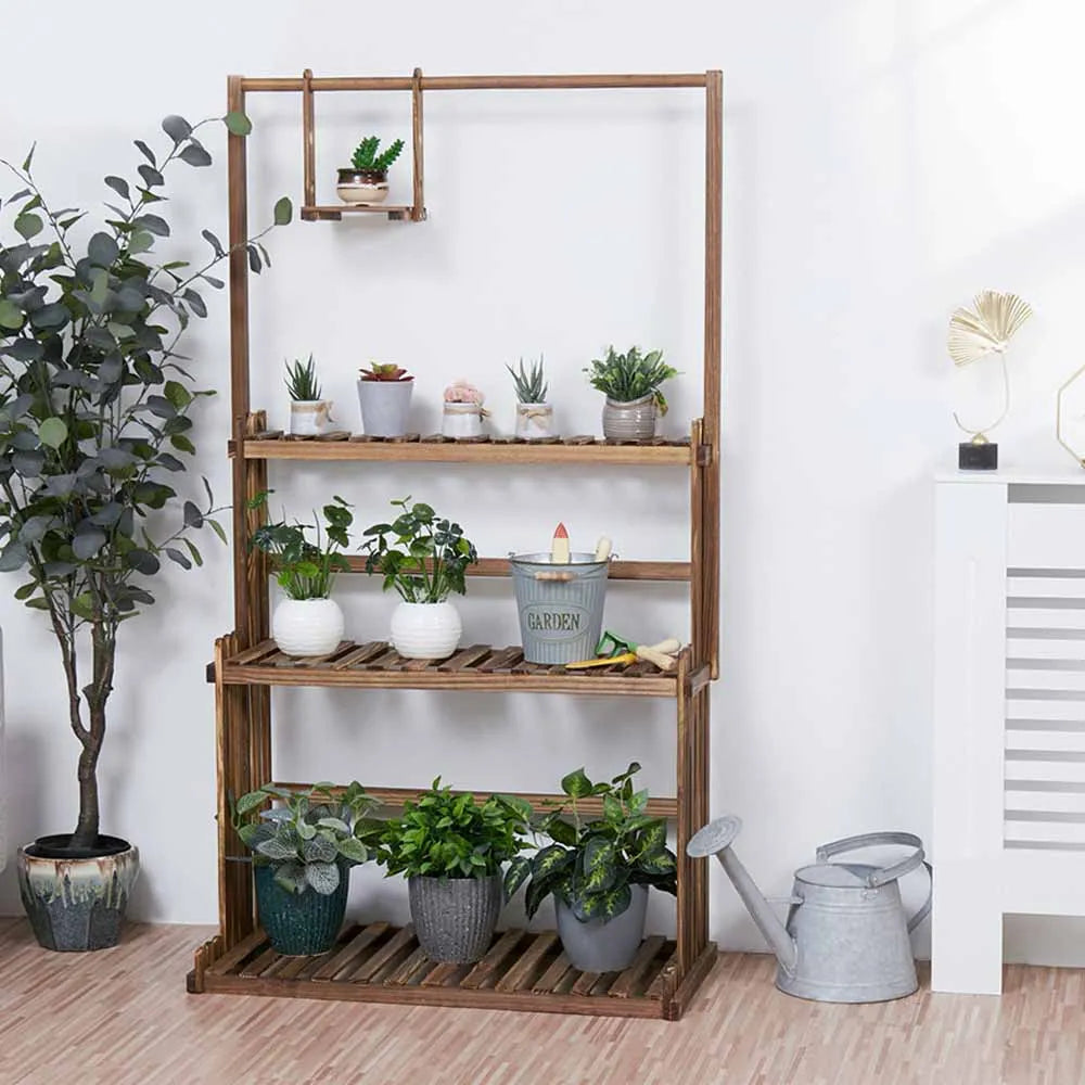 3-Tier Hanging Wood Plant Stand