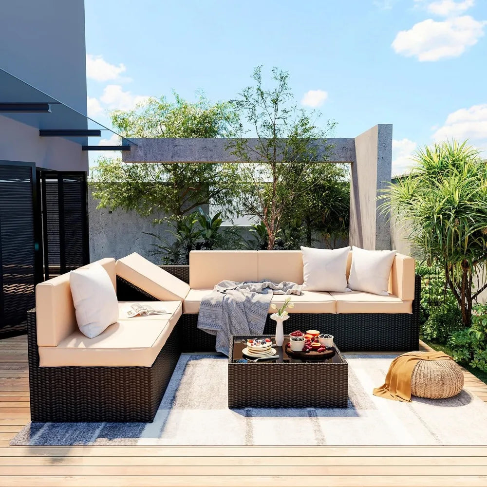 7 Pieces Outdoor Sectional Furniture