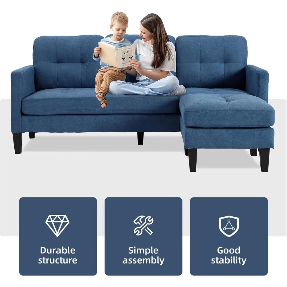 L-Shaped Sectional Convertible Sofa Sleeper