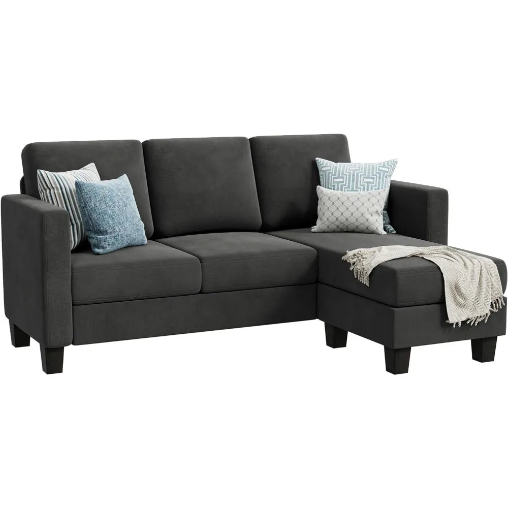 Convertible Sectional Soft Linen Sofa