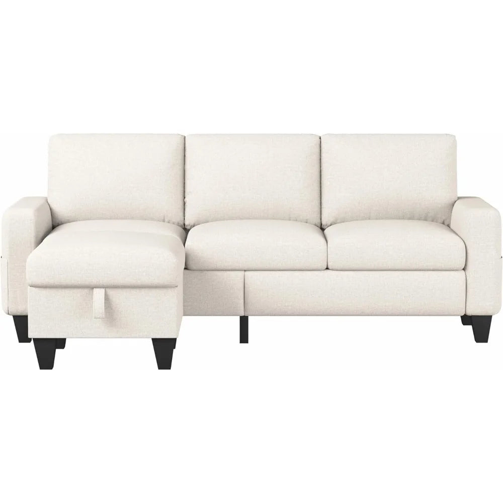 Convertible Sectional Sofa 3 Seat L-Shaped