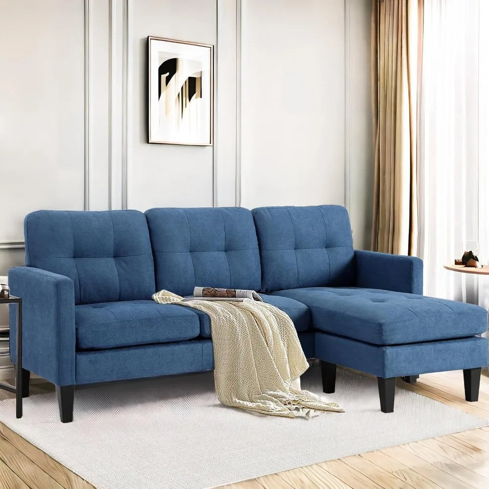 L-Shaped Sectional Convertible Sofa Sleeper