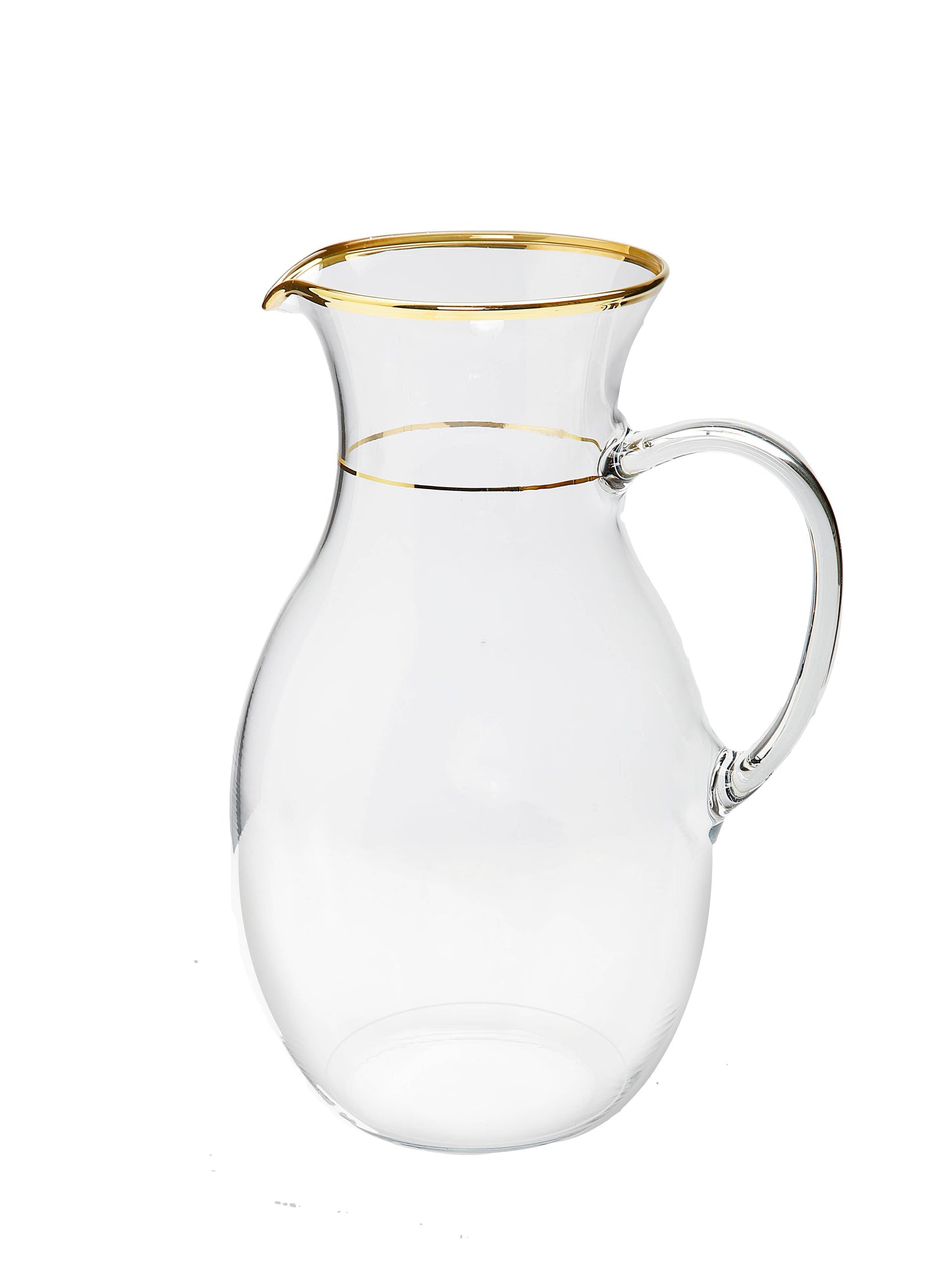 Clear Pitcher with Gold Trim