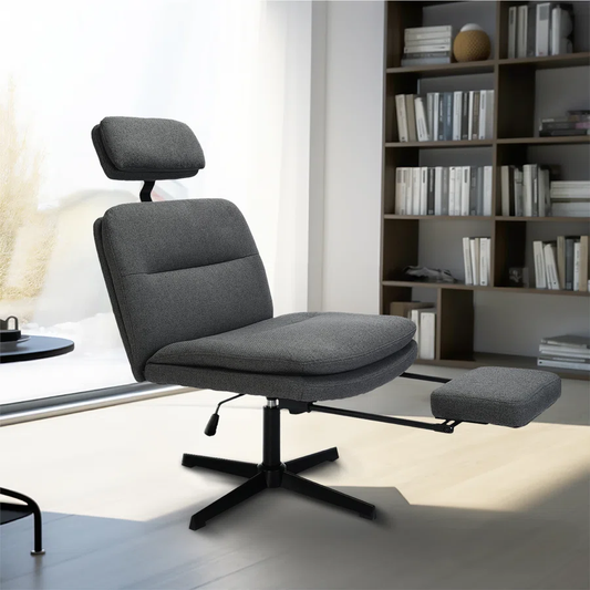 Reclining Office Chair with Adjustable Footrest